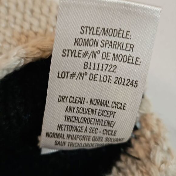 Theory Komon Sparkler black & cream wool/silk blend sweater size Small - Picture 11 of 12